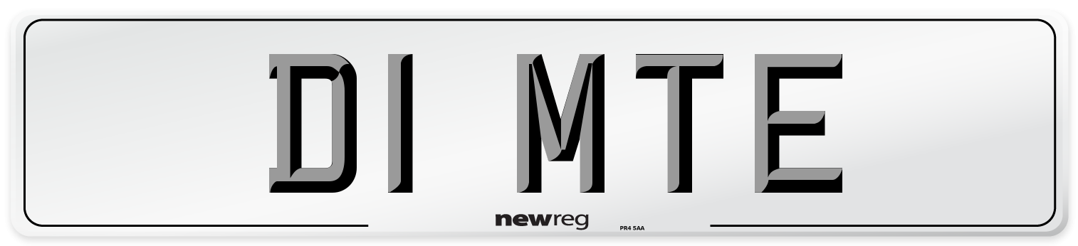 D1 MTE Number Plate from New Reg